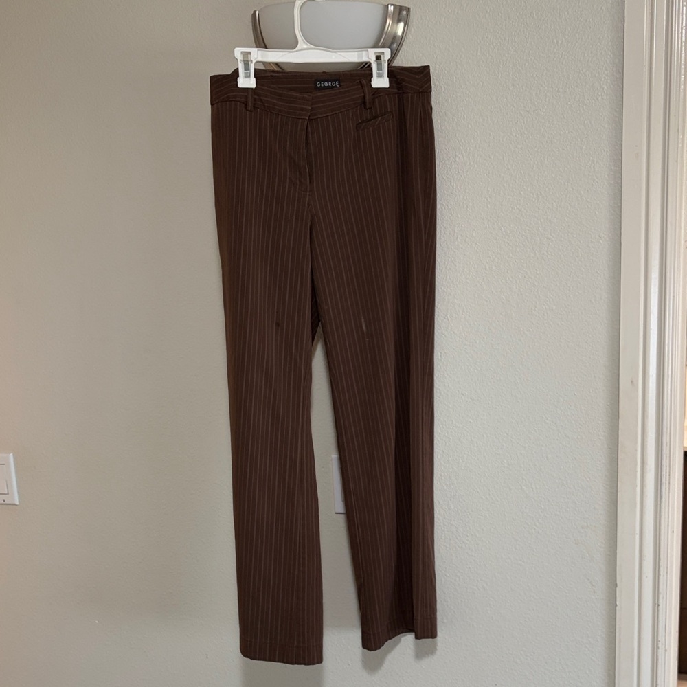Brown Striped Trousers
